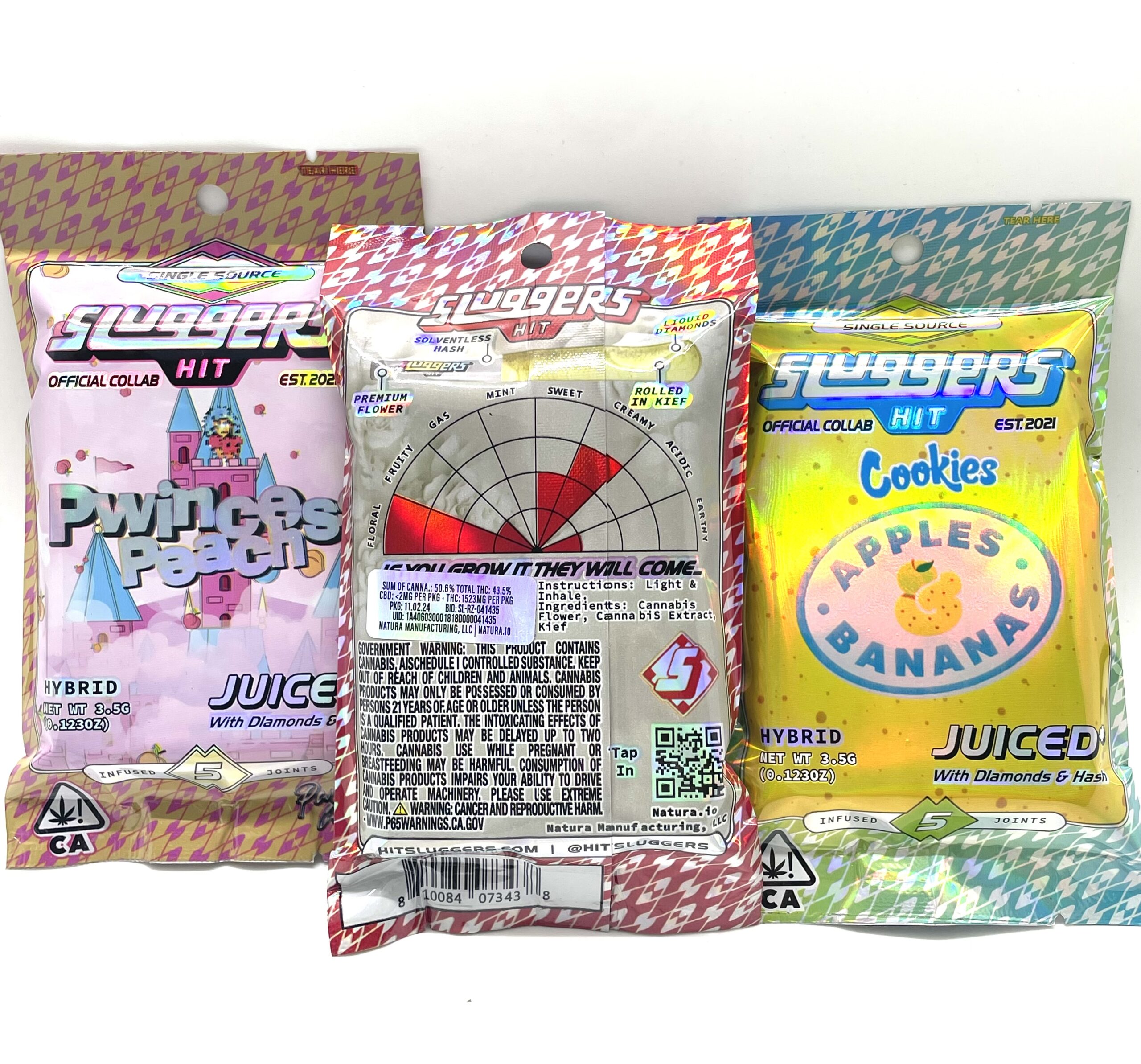 5 Mini Sluggers Infused with Diamonds & Hash Pre roll pack