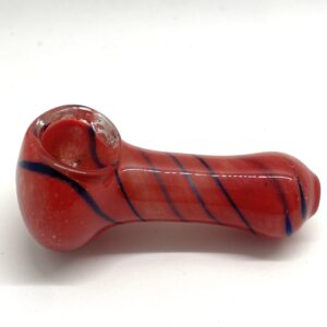 Red striped glass piece